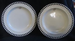 Good Pair Of Early Ca.  1800 English Liverpool Herculaneum Creamware Plates photo