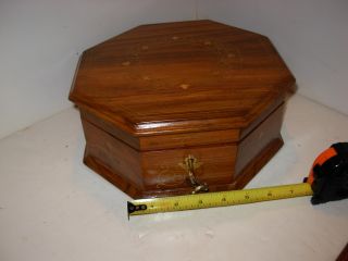 Vintage Wood Box With Lock + Key photo