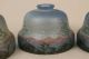 Set Of 4 Moe Bridges Reverse Painted Scenic Lamp Shades Chipped Ice Lamps photo 4
