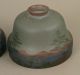 Set Of 4 Moe Bridges Reverse Painted Scenic Lamp Shades Chipped Ice Lamps photo 7