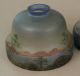 Set Of 4 Moe Bridges Reverse Painted Scenic Lamp Shades Chipped Ice Lamps photo 8