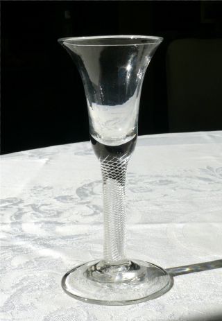 18th Century Twist Stem Hand Blown Non - Lead Glass Wine Stem Goblet 1 photo