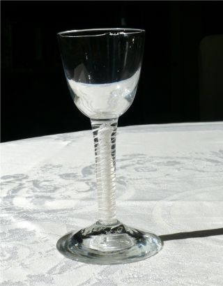 18th Century Twist Stem Hand Blown Non - Lead Glass Wine Stem Goblet 2 photo