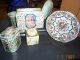 Lot 4 Vintage Shabby Tin Toleware Cans Candy Bowl Floral Birds Fairly Lady 70 ' S+ Toleware photo 2