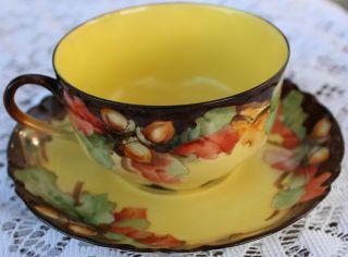 Vintage Flowered Demitasse Haviland Tea Cup And Saucer Collector Set France 4 photo