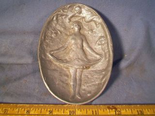 Vtg Risque 30 ' S Or 40 ' S ? Metal Dish Ashtray Girl Shows Her Bare Bottom Under photo