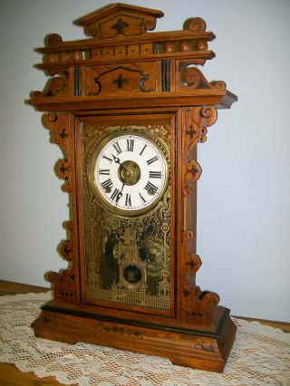 Large E.  N.  Welch Kitchen Mantel Clock photo