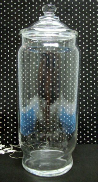 Vintage Tall Glass Apothecary Drugstore Counter Candy Jar photo