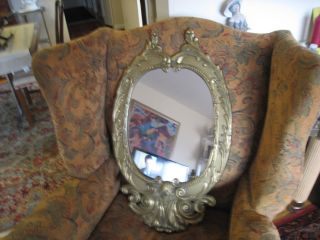 Vintage Hollywood Regency Bronze / Brass French Mirror photo