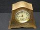 Antique Gilt - Brass American - Made Desk Set Clock Clocks photo 3