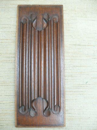 19thc Oak Carved Linen Fold Panel photo