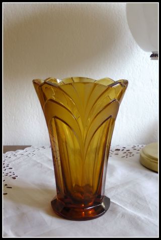 Art Deco Czech Glass - Vase - Cca 1930 ' S - R.  Hloušek,  Železný Brod photo