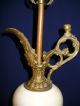 Pair Of Ornate Antique Brass & Porcelain Urn Shape Lamps Lamps photo 5
