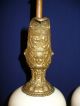 Pair Of Ornate Antique Brass & Porcelain Urn Shape Lamps Lamps photo 6