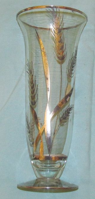 Vintage Rockwell Art Glass Sterling Silver Vase W Foil Sticker & Box photo