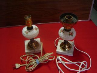 Decorative Lamps (pair) Old -,  Great Glass And Base Units photo