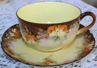 Vintage Flowered Demitasse Haviland Tea Cup And Saucer Collector Set France 5 photo