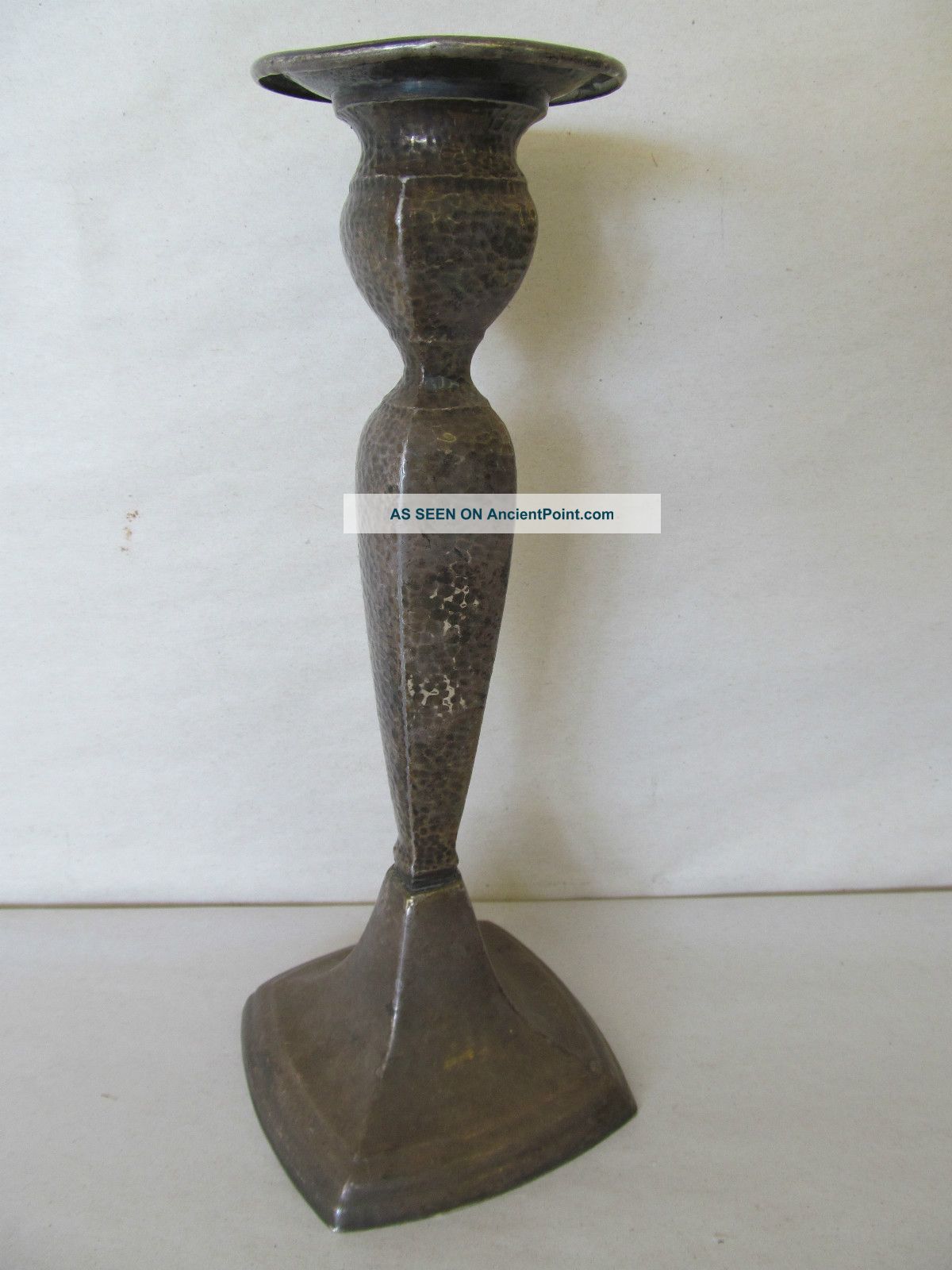 Antique 1907 Forbes Arts & Crafts Candle Holder 810 Hammered Finish Candle Stick Metalware photo