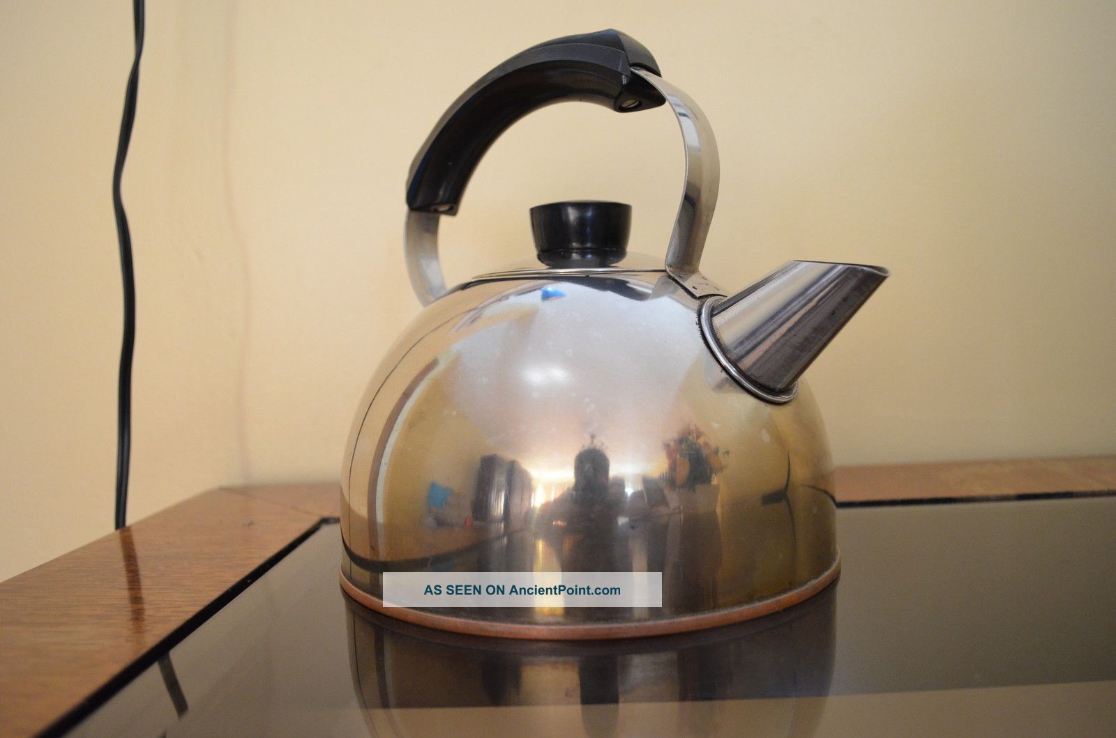 Tea Kettle With Copper Bottom Rever Ware Metalware photo