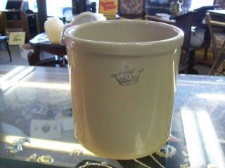 Vintage King Crown 1 Gallon Ceramic Pottery Crock photo