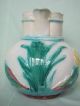 Vtg Antique 19th Century English Majolica Water Pond Lily Pitcher Samuel Lear Pitchers photo 2