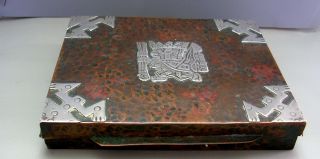 Vintage Industria Peruana - Peru Hammered Copper &silver Inlaid Tribal Box Vicky photo