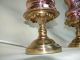 Pair Antique Art Nouveau Period Copper Oil Lamps,  Circa 1890 Lamps photo 4