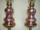 Pair Antique Art Nouveau Period Copper Oil Lamps,  Circa 1890 Lamps photo 5