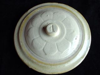 Vintage Red Wing Stoneware 1 Gallon Crock Petal Button Handled Lid Pottery photo