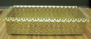 Vintage Goldtone Metal Mesh Planter photo