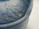 Antique Blue Stoneware Salt Glazed Salt Cellar Jar Canister Nr Embossed Cherries Crocks photo 3