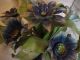 Fabulous Vintage Italian Tole Floral Bouquet In Urn Blue Flowers 26 