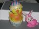 Rare Vintage Tin Easter Eggs Chick In Egg On Wheels Pink Bunny Rabbit Figure Lot Metalware photo 1