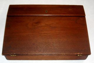 Vtg Antique Post Civil War 1868 Campaign Lap Writing Desk Slope Box photo