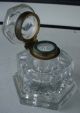 Best Large Quality 19th Century Antique 6 Sided Glass Inkwell N/r Other photo 2