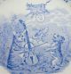 Blue Cat Fiddle Cow Moon Transferware Nursery Rhymes Plate W&co C1888 Plates & Chargers photo 2