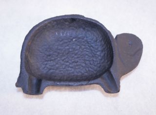 Antique Or Vintage Small Cast Iron Turtle Ashtray photo