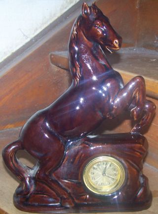 Porcelain Horse With Clock,  Over 60 Years Old photo