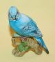 Vintage Lefton Porcelain Ceramic Pottery Small Blue Parakeet Bird Figurine Figurines photo 1