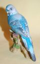 Vintage Lefton Porcelain Ceramic Pottery Small Blue Parakeet Bird Figurine Figurines photo 2