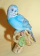 Vintage Lefton Porcelain Ceramic Pottery Small Blue Parakeet Bird Figurine Figurines photo 3