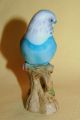 Vintage Lefton Porcelain Ceramic Pottery Small Blue Parakeet Bird Figurine Figurines photo 4