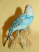 Vintage Lefton Porcelain Ceramic Pottery Small Blue Parakeet Bird Figurine Figurines photo 5