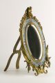 French Antique 19th C Ormolu Enamel Mirror Cherub Birds Figural Rare Mirrors photo 1