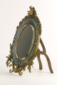 French Antique 19th C Ormolu Enamel Mirror Cherub Birds Figural Rare Mirrors photo 3