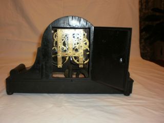 Antique Sessions Black Mantle Clock Working photo