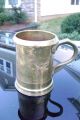 Antique British Rimmed Gunmetal Tavern Pint Mug Victorian Metalware photo 2