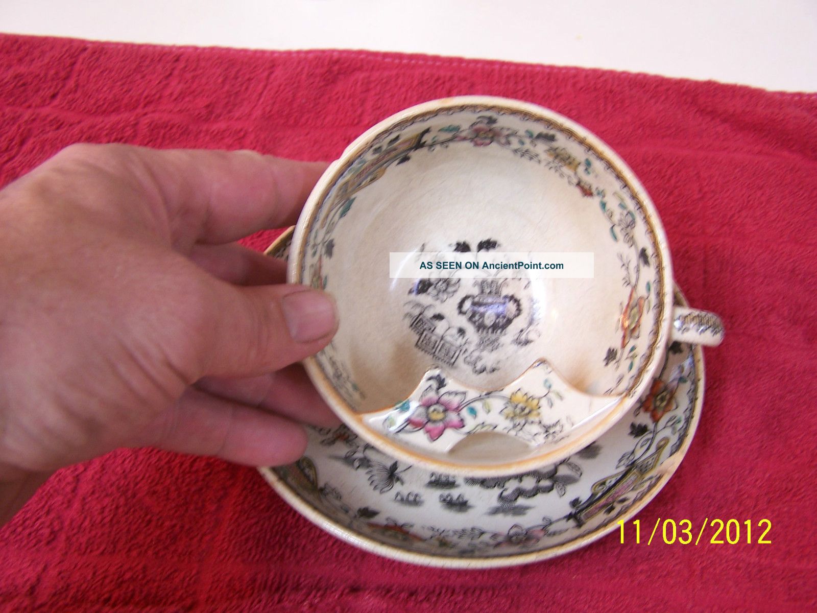 Edge Malkin & Co.  Chinese Scroll - 1879 - 1891 Moustache Cup/saucer Cups & Saucers photo