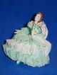 Antique Muller Volkstedt Irish Dresden Lace Lady Eliza Figurine Emerald Collecti Figurines photo 1