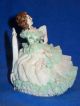 Antique Muller Volkstedt Irish Dresden Lace Lady Eliza Figurine Emerald Collecti Figurines photo 3